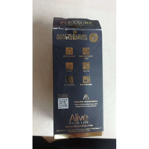 Металлическая анальная пробка с кристаллом Alive Mini Metal Butt Plug Pink S (порвана упаковка!!!)