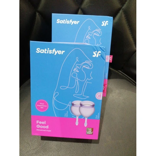 Набор менструальных чаш Satisfyer Feel Good (lila), 15мл и 20мл (мятая упаковка)