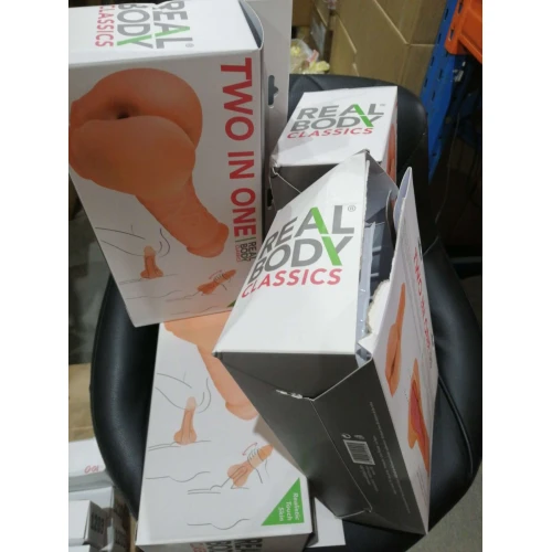 Насадка на член - мастурбатор 2-в-1 Real Body - Two In One (надорвана упаковка)