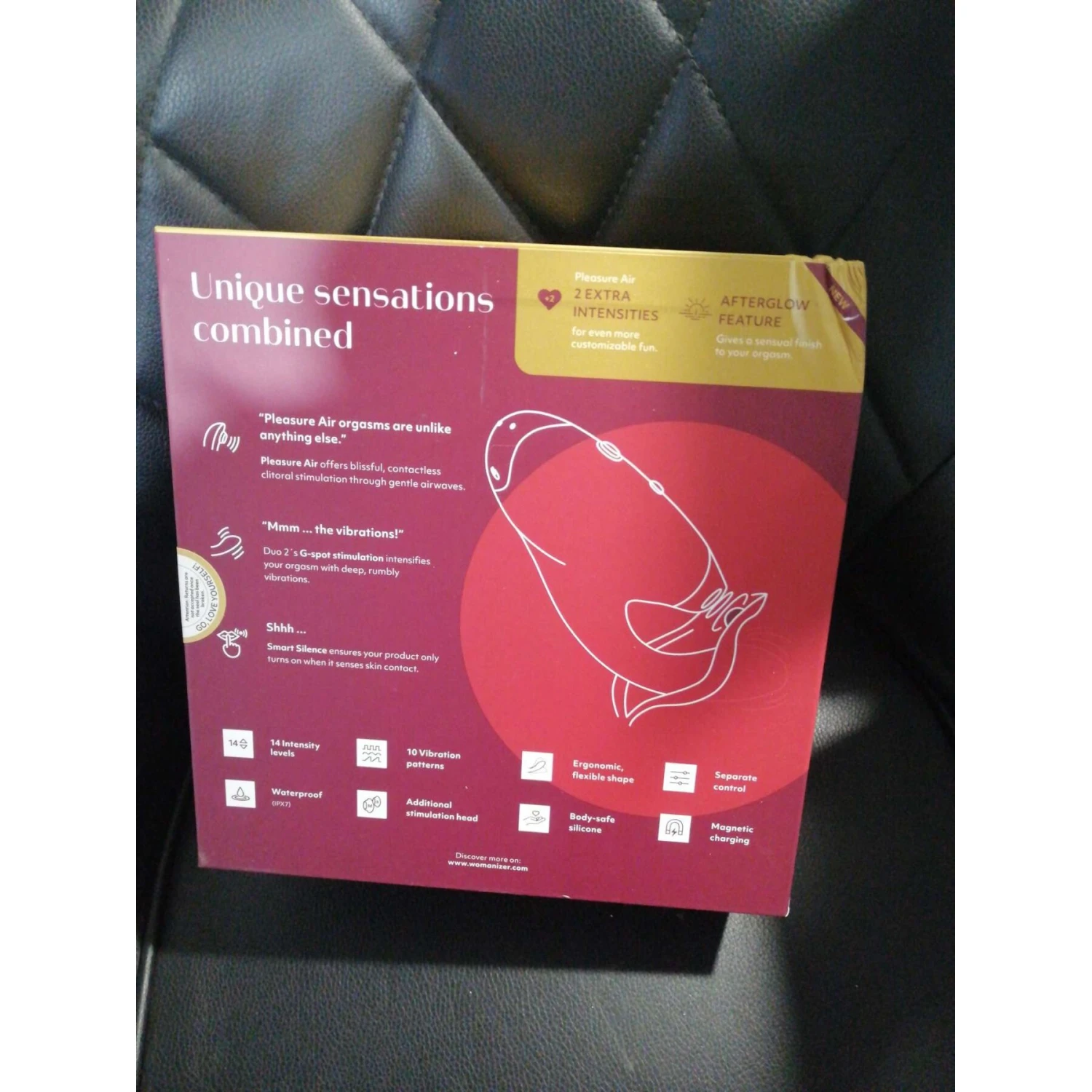 Вакуумный клиторальный стимулятор Womanizer Duo 2 - Bordeaux (мятая упаковка!!!)