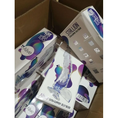 Прозрачный фаллоимитатор Alive Jelly Dildo Stallion (мятая упаковка)