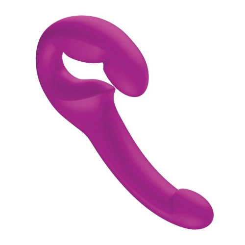 На фото безремінний страпон Fun Factory SHARE LITE Blackberry, регульований, полегшена модель