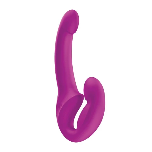 На фото безремінний страпон Fun Factory SHARE LITE Blackberry, регульований, полегшена модель