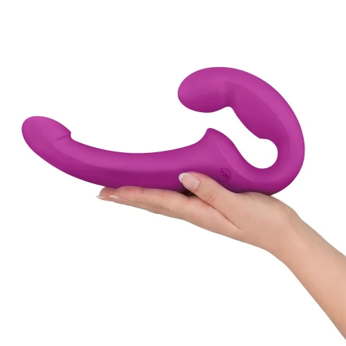 На фото безремінний страпон Fun Factory SHARE LITE Blackberry, регульований, полегшена модель