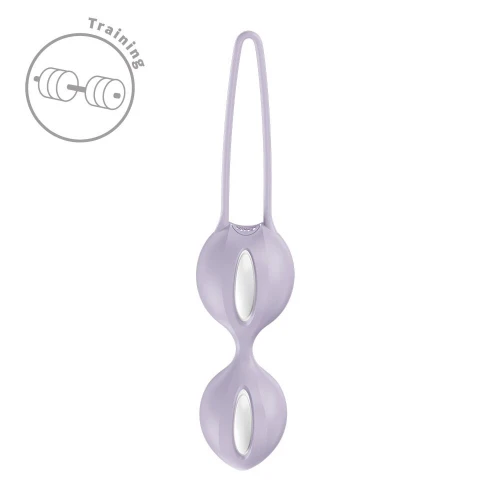 На фото вагінальні кульки Fun Factory SMARTBALLS DUO Purple, 2 шт, діаметр 3,2 та 3,6 см