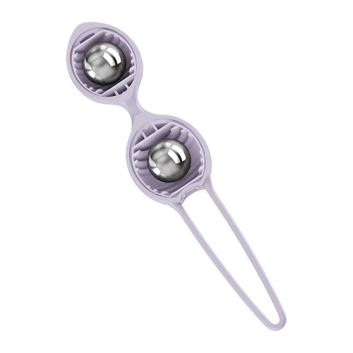 На фото вагінальні кульки Fun Factory SMARTBALLS DUO Purple, 2 шт, діаметр 3,2 та 3,6 см