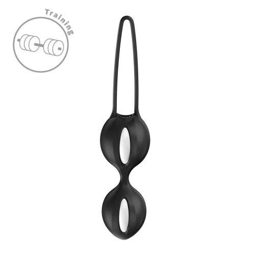 На фото вагінальні кульки Fun Factory SMARTBALLS DUO Black, 2 шт, діаметр 3,2 та 3,6 см