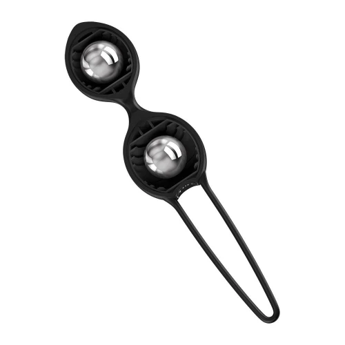 На фото вагінальні кульки Fun Factory SMARTBALLS DUO Black, 2 шт, діаметр 3,2 та 3,6 см