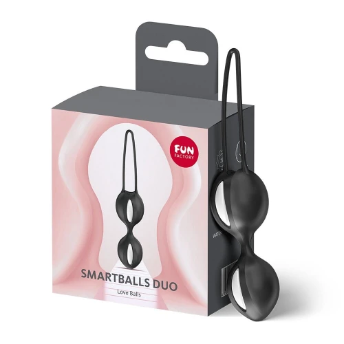 На фото вагінальні кульки Fun Factory SMARTBALLS DUO Black, 2 шт, діаметр 3,2 та 3,6 см