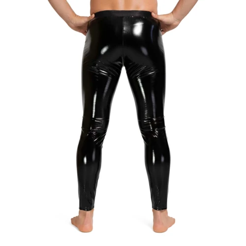 На фото лакированные мужские леггинсы Art of Sex - Matthias, цвет черный, размер L