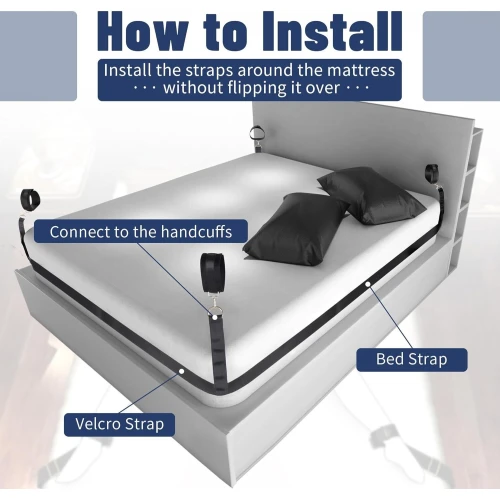 На фото БДСМ набор LOCKINK YEAHWOW Bed Restraint set