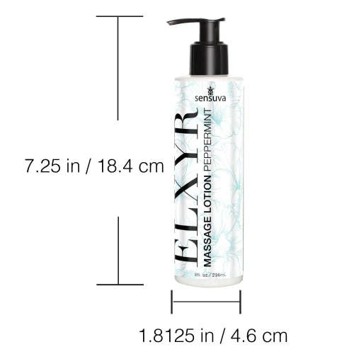 На фото лосьйон для масажу ніг та ступень Sensuva ELXYR Massage Lotion Peppermint (236 мл