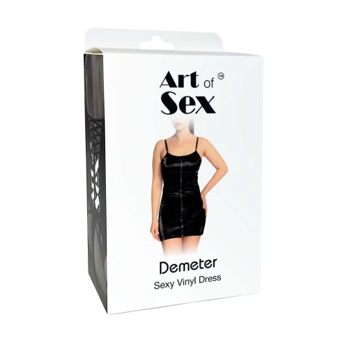 На фото лакована сукня Art of Sex - Demeter, колір чорний, розмір XL 