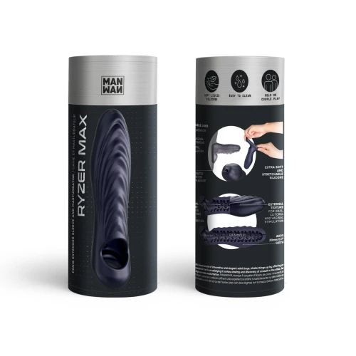 На фото насадку на член Manwan RYZER MAX - Black Plum