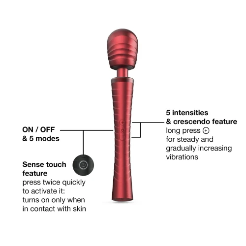 На фото вибромассажер Manwan MAN.WAND EDGY Velvet Red