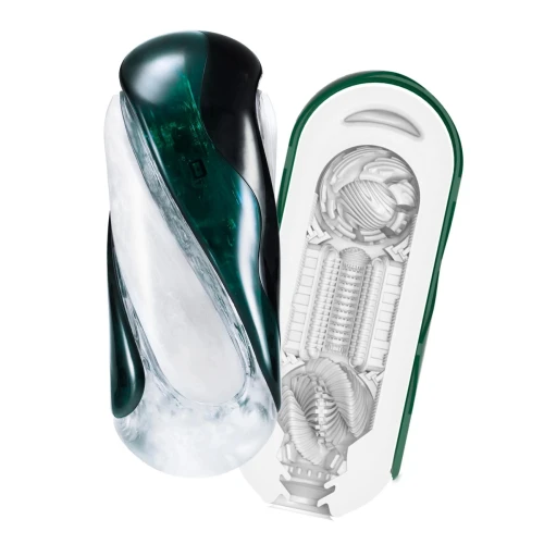 На фото мастурбатор Tenga Flip 360 Aurora Green