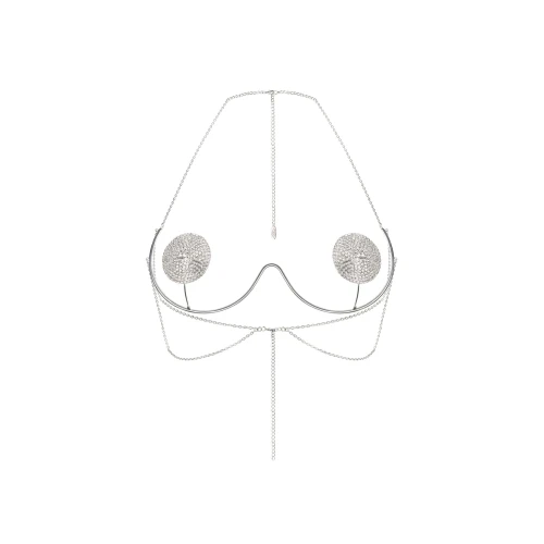 На фото украшение на грудь Obsessive Kisselie jewelry bra