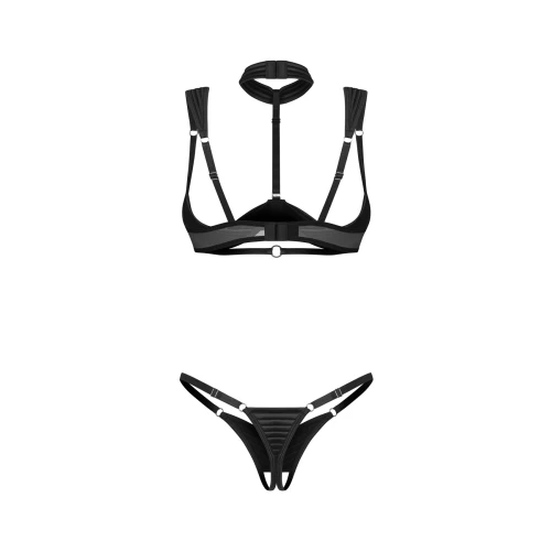 На фото комплект Obsessive Roccele 2-pcs crotchless set L/XL