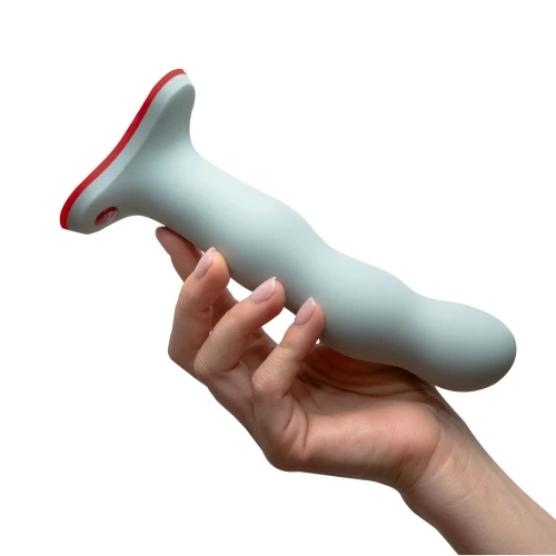 На фото фалоімітатор Fun Factory BOUNCER Light Green, кульки всередині, ефект вібрації, діаметр 3,9 см