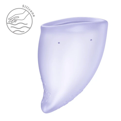 На фото менструальная чаша Fun Factory FUN CUP SIZE B Purple, многоразовая, диаметр 4,3 см, объем 30 мл