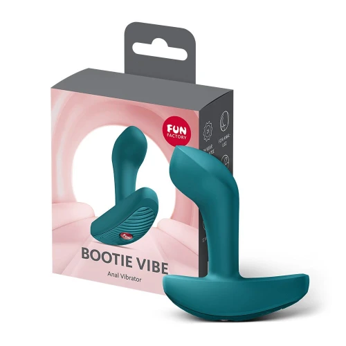 На фото анальная пробка Fun Factory Bootie Vibe Bottle Green