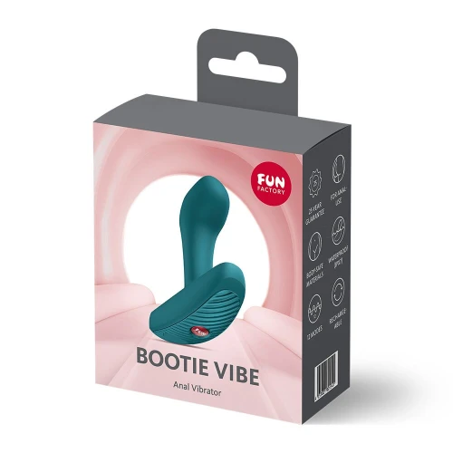 На фото анальная пробка Fun Factory Bootie Vibe Bottle Green