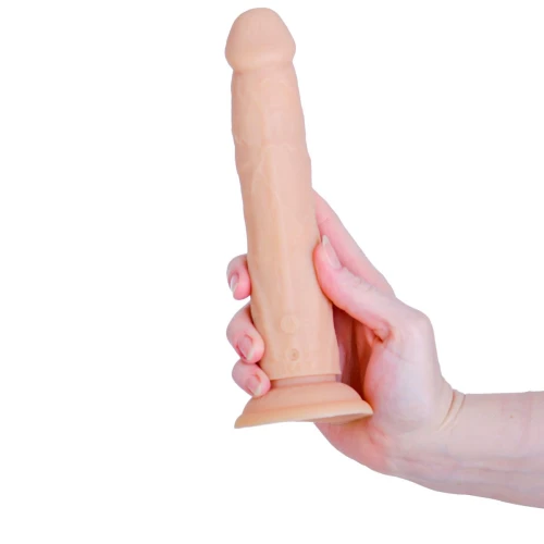 На фото фалоимитатор с ротацией и пульсацией Naked ADDICTION 8″ Rotating & Thrusting Dong - Vanilla