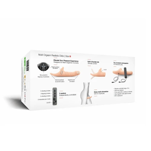 На фото вибронасадка для страпона с вакуумной стимуляцией Strap-On-Me Multi Orgasm Realistic Dildo M Vanilla