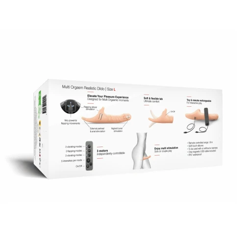 На фото вибронасадка для страпона с вакуумной стимуляцией Strap-On-Me Multi Orgasm Realistic Dildo L Vanilla