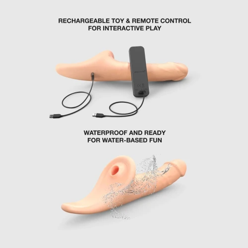 На фото вибронасадка для страпона с вакуумной стимуляцией Strap-On-Me Multi Orgasm Realistic Dildo L Vanilla