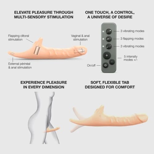 На фото вибронасадка для страпона с вакуумной стимуляцией Strap-On-Me Multi Orgasm Realistic Dildo M Vanilla