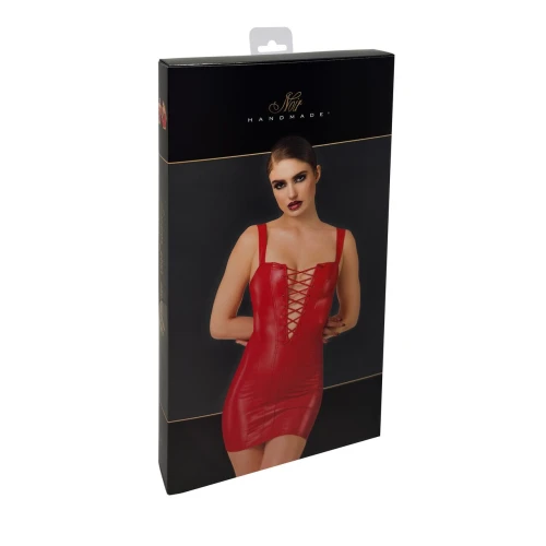 На фото платье Noir Handmade F364 Bombshell Lace-Up Mini Dress Red M