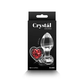 На фото стеклянная анальная пробка NS Novelties Crystal - Desires - Red Heart - Medium