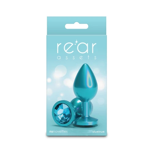 На фото анальная пробка NS Novelties Rear Assets - Iridescent Teal - Medium - Teal
