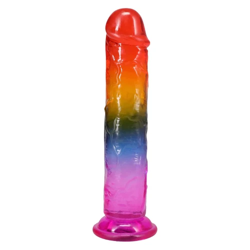 На фото дилдо Doc Johnson Crystal Jellies - 7.5 Inch Dong - Rainbow