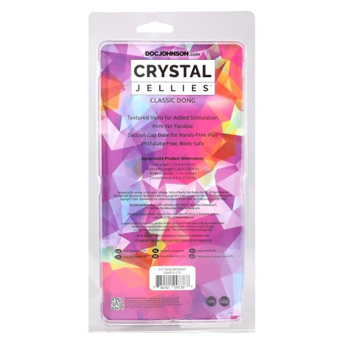 На фото дилдо Doc Johnson Crystal Jellies - 7.5 Inch Dong - Rainbow