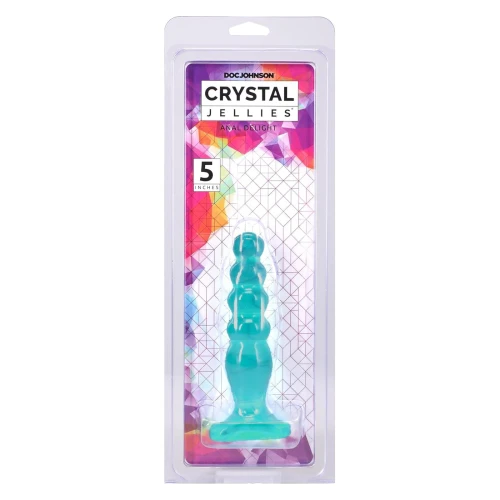 На фото дилдо Doc Johnson Crystal Jellies - Anal Delight - 5 Inch - Teal