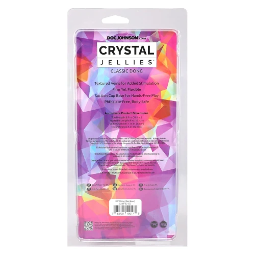 На фото дилдо Doc Johnson Crystal Jellies - 8.5 Inch Сlassic Dong - Rainbow