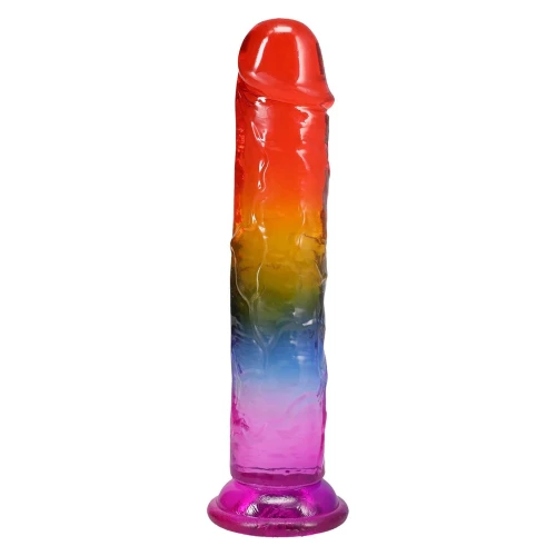 На фото дилдо Doc Johnson Crystal Jellies - 8.5 Inch Сlassic Dong - Rainbow