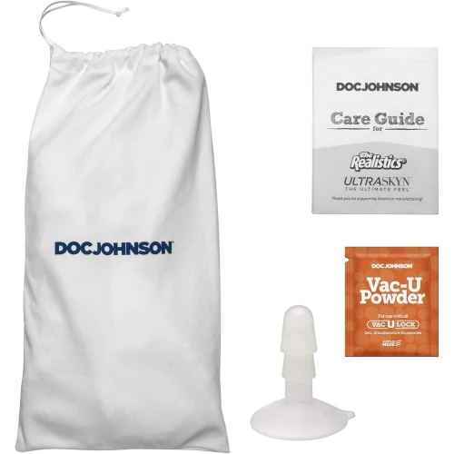 На фото фаллоимитатор Doc Johnson The Realistic Cock ULTRASKYN - Squirting 9,5 Inch Chocolate