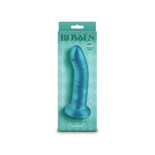 На фото дилдо NS Novelties Royals - 6" Charlie - Metallic Teal
