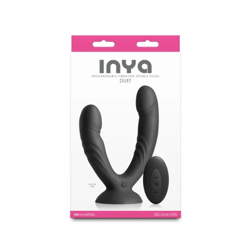 На фото подвійне дилдо з вібрацією NS Novelties INYA - Duet - Black