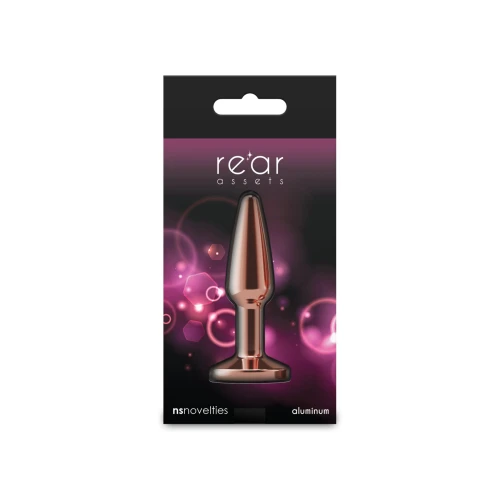 На фото анальная пробка NS Novelties Rear Assets - Tapered - Small - Rose Gold - Pink