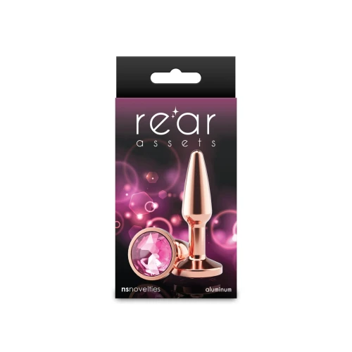 На фото анальная пробка NS Novelties Rear Assets - Tapered - Small - Rose Gold - Pink
