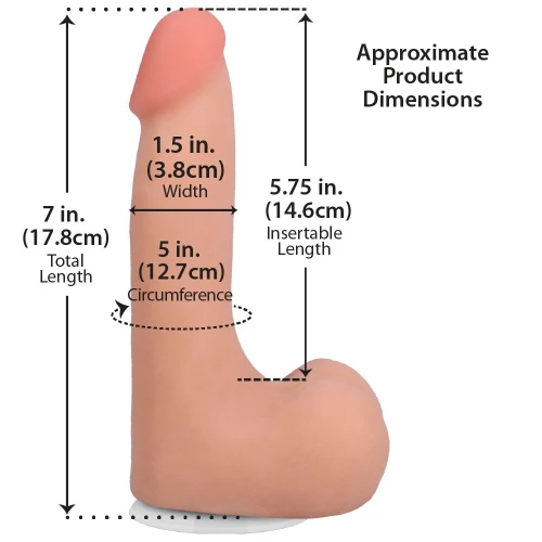 На фото фаллоимитатор Doc Johnson The Realistic Cock ULTRASKYN - 7 Inch with Balls Vanilla