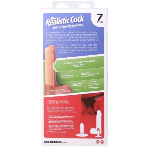 На фото фаллоимитатор Doc Johnson The Realistic Cock ULTRASKYN - 7 Inch with Balls Caramel