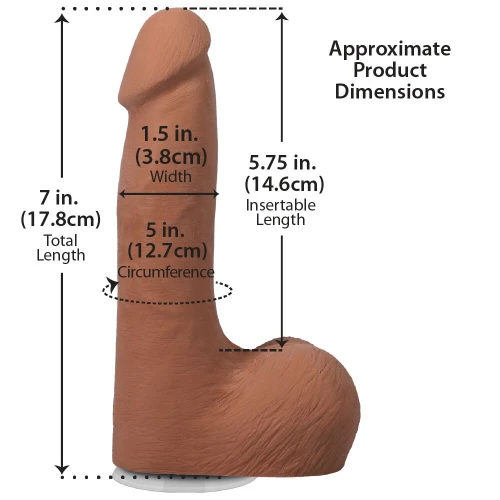 На фото фаллоимитатор Doc Johnson The Realistic Cock ULTRASKYN - 7 Inch with Balls Caramel