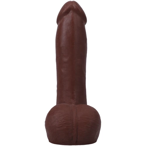 На фото фаллоимитатор Doc Johnson The Realistic Cock ULTRASKYN - 7 Inch with Balls Chocolate
