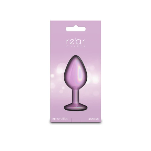 На фото анальная пробкаNS Novelties Rear Assets - Iridescent Pink - Medium - Pink