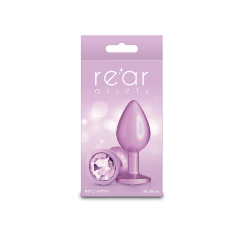 На фото анальная пробкаNS Novelties Rear Assets - Iridescent Pink - Medium - Pink